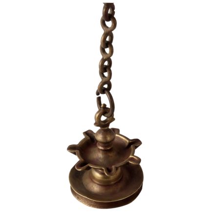 South indian Brass Hanging Oil Lamp With Chain